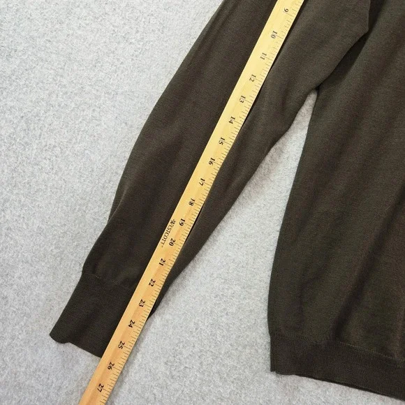 Burberry London Sweater Mens M Brown V-Neck Pullover Cotton Blend Lightweight - Picture 8 of 9